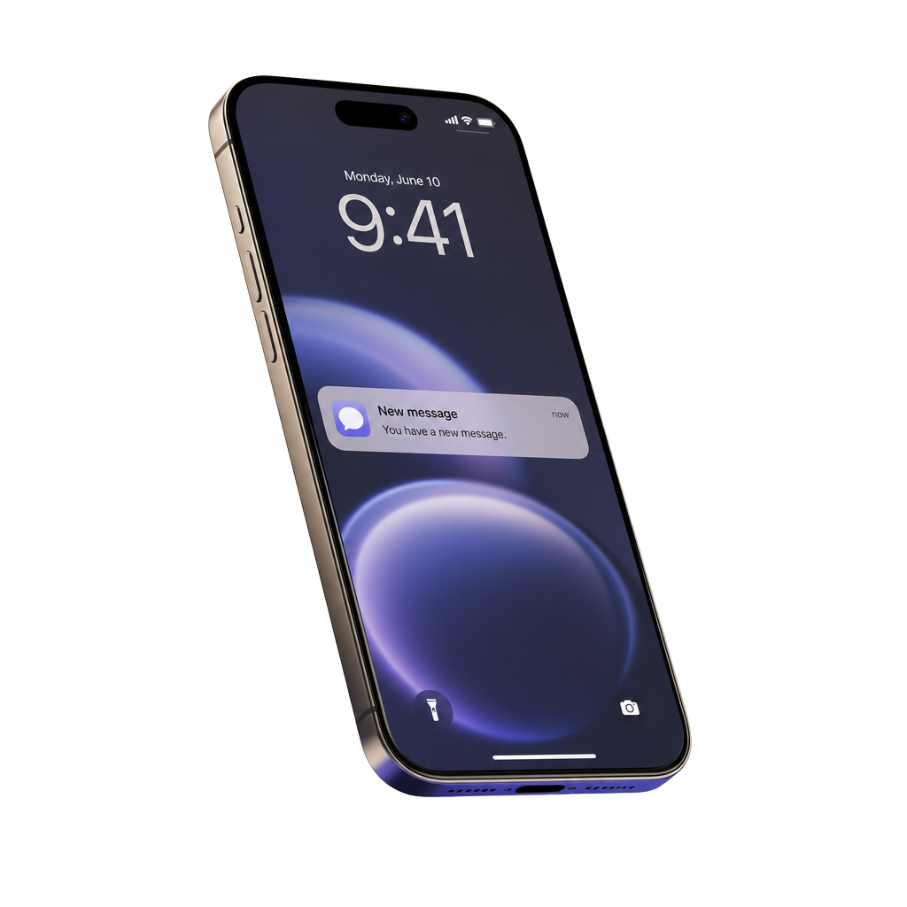 iPhone receiving a research compound SMS marketing message
